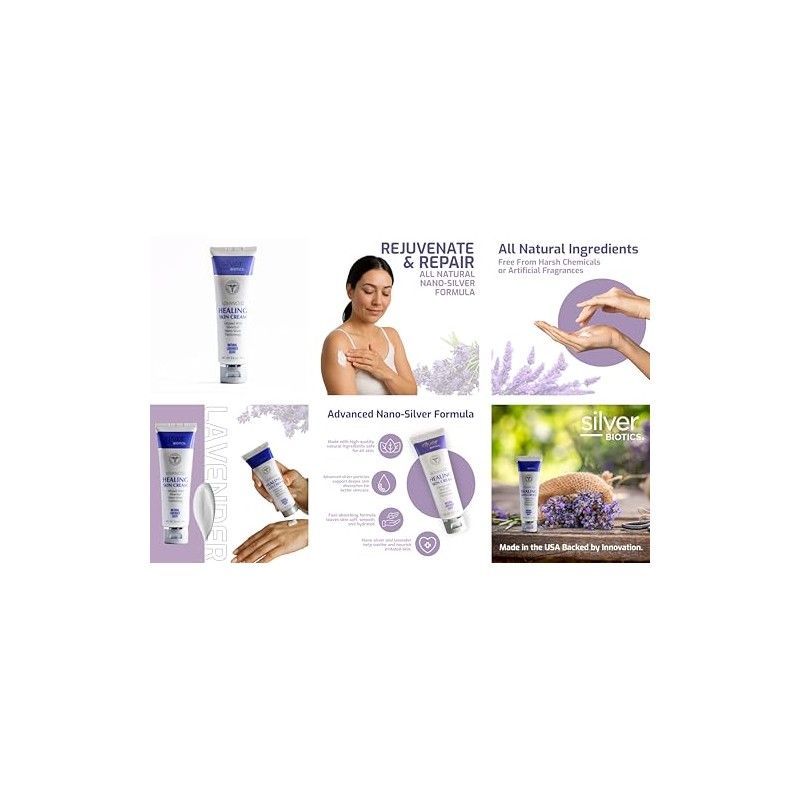 American Biotech Labs Silver Biotics Advanced Healing Skin Cream Lavender