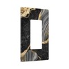 Black Gold Marble Single Gang Rocker Light Switch Plate Cover