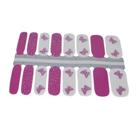 Full Nail Wraps for Women 8 Sheets 128pcs Self-Adhesive Nail Butterfly Designs Suncolor Hair (G34)