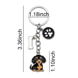 Dog Dachshund Keychain Gifts for Women Men Cute Dog Paw Keychains Charms for Handbags Puppy Dachshund Mom Dad Gifts for Birthday Christmas Pet Theme Related Gift
