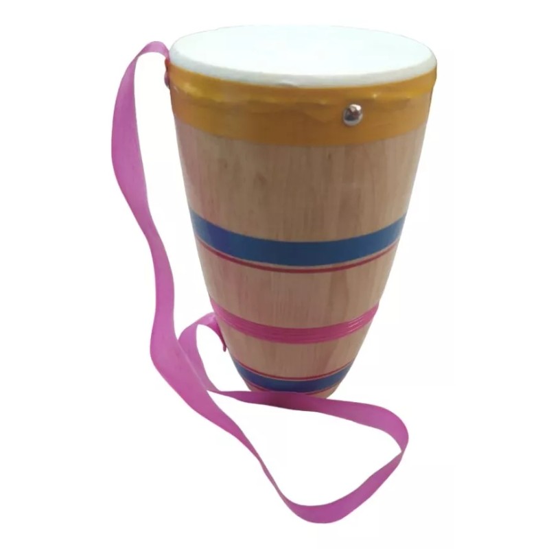 Didakta Mini Conga Infantil Madera 20x14cm. Con Cinta Tambor Musical