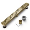 Brushed Titanium Gold Shower Drain 24 Inch, 304 Stainless Steel