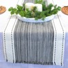 Striped Table Runner with Fringe Organic Cotton Woven Dash Rustic