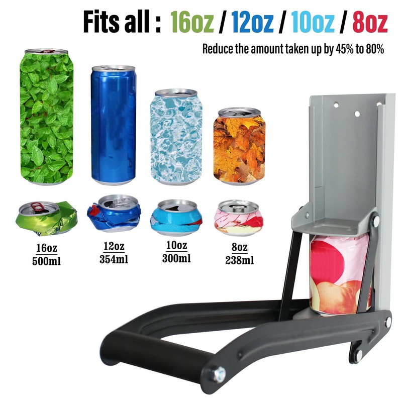 laffeya 16 oz Can Crusher, Aluminum Plastic Bottle Crusher, Wall