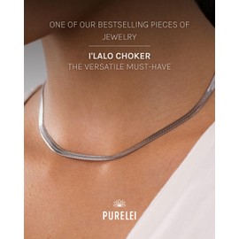 Purelei® I'lalo Choker Necklace (silver) – Stainless steel jewelry – Waterproof chain – 14 to 16 inch adjustable length – Fashion jewelry for your individual look