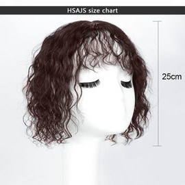 XFSRG Bob Perücke Glueless Wig Human Hair Pre Cut Lace Perücken Density Pre Plucked Natural Hairline Glueless BOB Curly Perücken Bleacheted Knoten Upgraded Human Hair Wig HD Lace 10 inch (Schwarz)