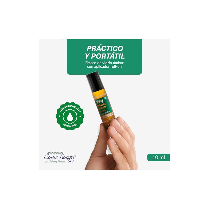Wintergreen Roll Dolor Cabeza Músculos Descongestión Aceites Esenciales Puros Menta