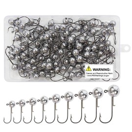 Lead Round Jig Head Soft Lure Fishing Bait Hook for Saltwater Freshwater - 1/2oz