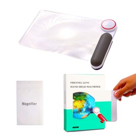 5X Magnifying Sheet Full Page Magnifier for Reading, Portable Fresnel Lens Magnifier, Handheld Tool for Kids Seniors and Low Vision Persons (Gray)