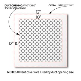 SABA Home Decor Air Vent Cover Grille - Acrylic Plexiglass Return and Register White Finish Decorative Covers for Walls & Ceilings NOT for Floors, Giovanna (10"x10" Duct (12"x12" Overall) Silicone)