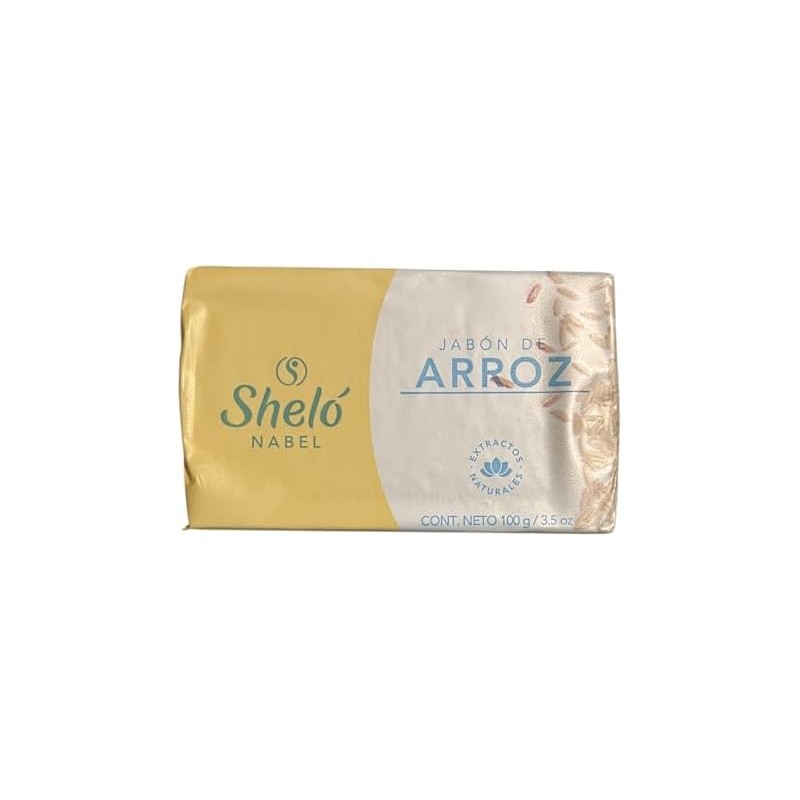 Sheló Nabel Jabón de Arroz, Extractos Naturales, Barra de 100