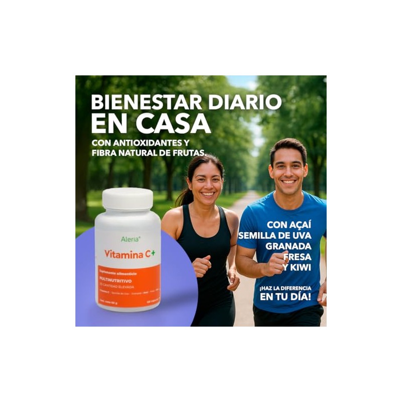 Aleria® | Vitamina C 120 Cápsulas – Suministro 4 Meses