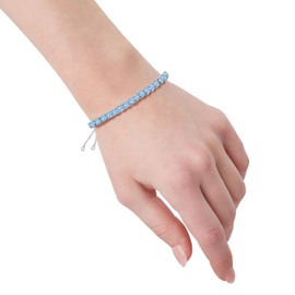 Tirafina - Pulsera de bolo ajustable con piedras preciosas – Tamaño de muñeca de 6,7 y 8 pulgadas – Fácil de poner y quitar – Pulsera de joyería de piedra natal – Joyería de plata de ley para todas las ocasiones, Gema, Topacio