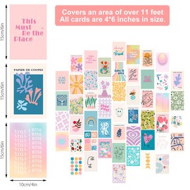 GDJIAJT Wall Collages Aesthetic Decorative Poster Set, 50 Pieces Boho Picture Kit for Bedroom Photo Collection, Poster Vintage for Dorm, VSCO Wall Collage Wall Print Kit, Room Decoration for Girls,