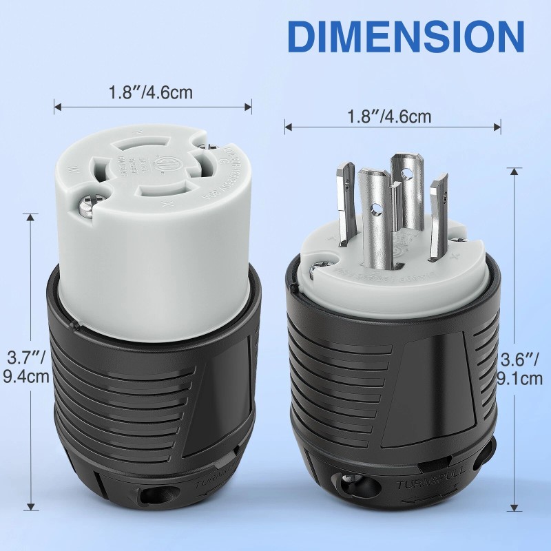 Nilight 30Amp L14-30P L14-30R Male Female Locking Plug Twist Lock