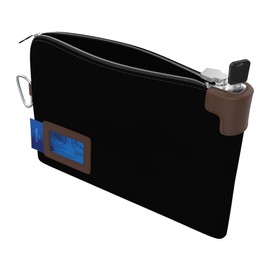 TECHFROG Waterproof Wallet Cash Bag with Zipper and Key Lock, 2 Keys, Portable Travel Wallet, Protect Passport, Cash, Checks 11.7 X 8.3 Inch Canvas Document Bag, Lock Your Personal Belongings Safely