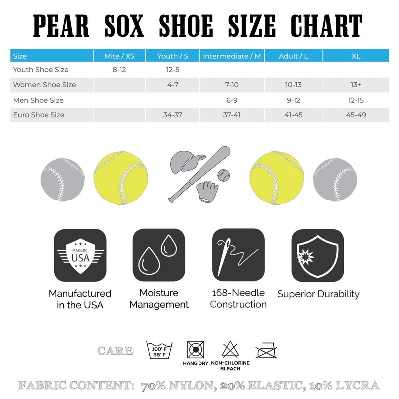 PEAR SOX OTC Baseball Softball Stirrup Socks (C, 7in) Navy,