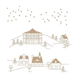 Spellbinders Winter Village-Glimmer Hot Plate Christmas Foiled Basics Collection by Yana Smakula, Metal, Ski Lodge : 10.2 x 3.5 cm