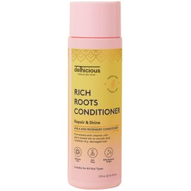 Delhicious Amla Oil & Rosemary Oil Conditioner for Hair Growth - Rich Roots Hair Loss Treatment for Thinning Hair - Nourishes Dry Scalp, Brightens Dull Hair - Natural, Vegan, Ayurveda - 250ml