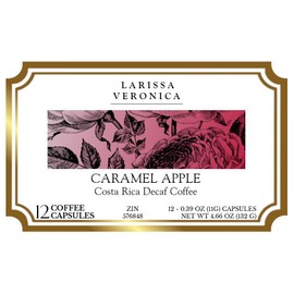 Caramel Apple Costa Rica Decaf Coffee (Single Serve K-Cup Pods) (Gourmet, Naturally Flavored, Whole Coffee Beans) (12 pods, ZIN: 576848)