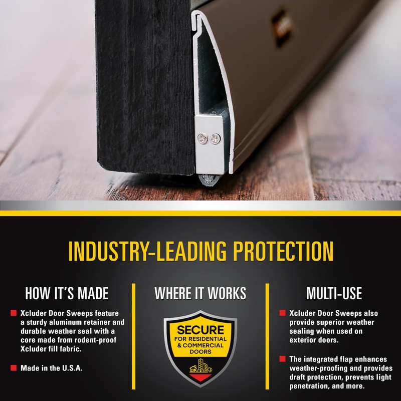 Xcluder 36 in. Versa-Line Door Sweep, Dark Bronze Cover, Seals