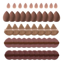 Juego De 50 Borlas De Maquillaje En Polvo De Doble Uso                                                                                                