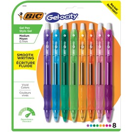 BIC RLCP21-Blk Gel-ocity Retractable Gel Pen, Medium Point (0.7 mm), Black, 2-Count