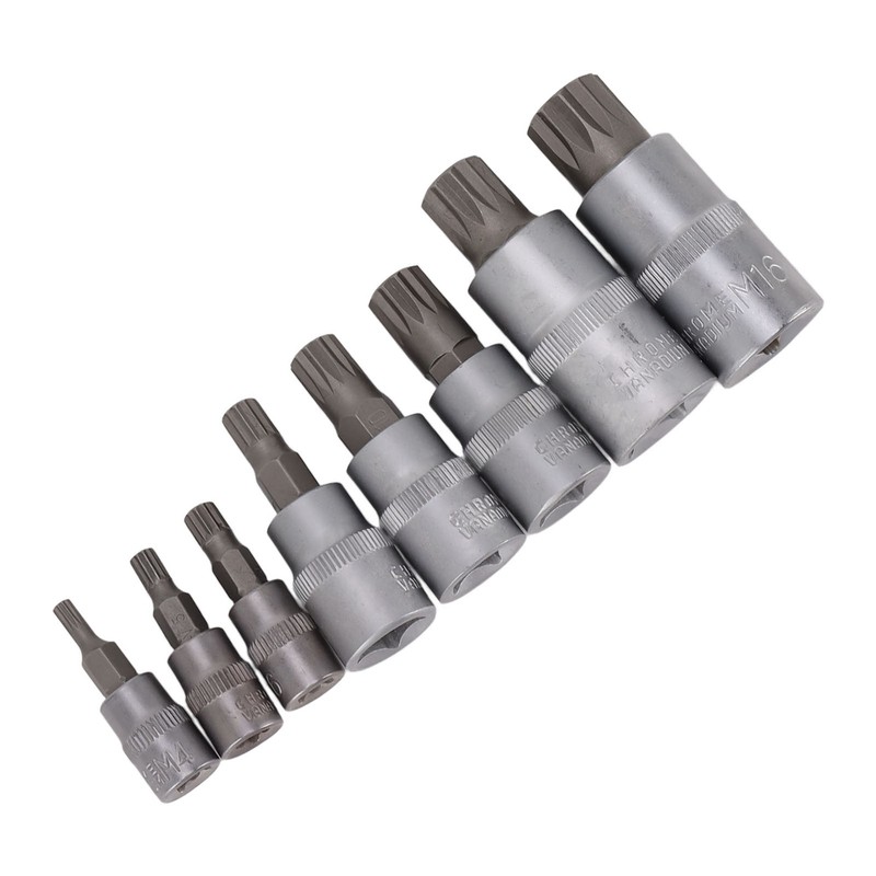 8PCS Hex Bit Set 1/2in 1/4in 3/8in Iron Hex Heads