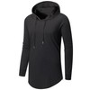 Aiyino Mens Hipster Hip Hop Long Sleeve Longline Pullover Hoodies