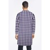 Men's Woven Nightshirt Gown Long Sleeve V-neck Cotton/Poly Front Snaps