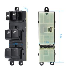 Master Power Window Switch Front Left Driver Side Compatible with 2004-2012 Nissan Titan Crew Cab 2004-2014 Armada 2003-2008 Maxima 2004-2009 Quest, Replaces OE 25401-ZT10A
