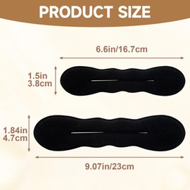 Pndeyo 2pcs Hair Bun Maker for Women, Non-Slip Shaper Curler, Lazy Sponge Updo Styling Accessories for Long Thin Curly Straight Wavy Hair - Black