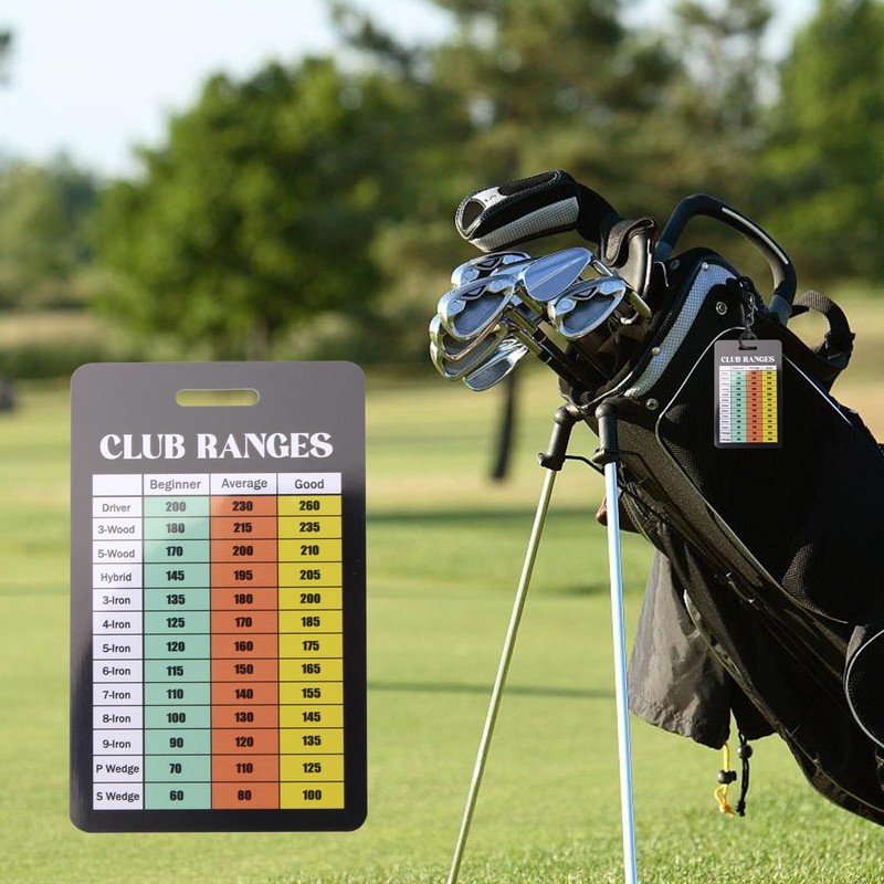 KVMORZE Golf Club Range Chart Card, Golf Club Distance and