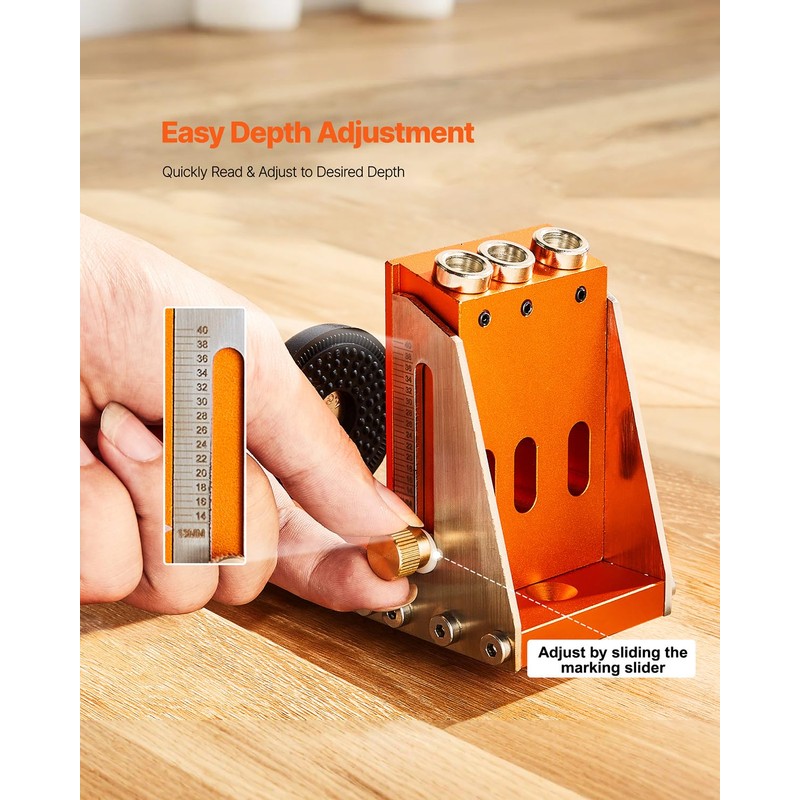 VEVOR Pocket Hole Jig Kit, Adjustable and Easy to Use