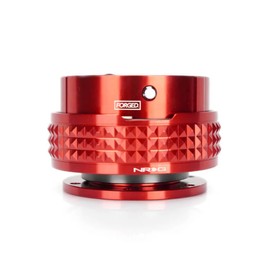 NRG Innovations NRG-SRK-210RD-RD Gen 2.1 Race Steering Wheel Quick Release Kit Adapter, Red Body/Minty Fresh Pyramid Ring