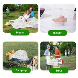 (8Pack) Pop-up Picnic Food Tent Covers, 17x17Inch Foldable Mesh Screen Food Covers for Outdoors, Reusable Food Cover Net Keep Out Flies, Mosquitoes…