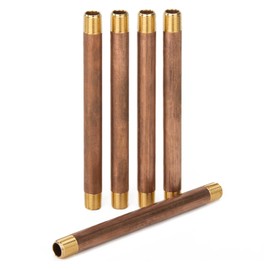 LTWFITTING Brass Pipe 4-1/2 Long Nipple Fitting 1/8 Male NPT Air Water(Pack of 5)