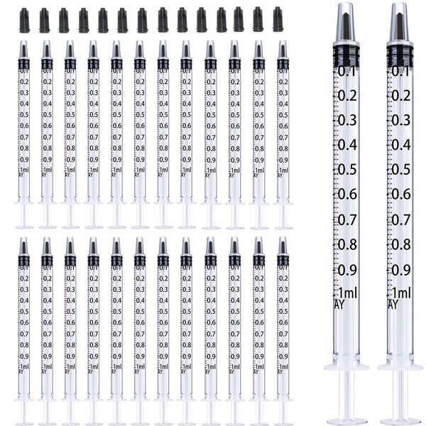 Gufastoe 105Pack 1ml Syringe-s with Caps for Pet or Industrial