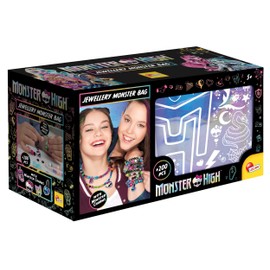 Lisciani - Monster High - Jewellery Bag for Children from 5 Years - Jewellery Making Set with Glitter Storage Bag - Create Necklaces and Bracelets with Beads and Accessories Included