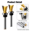 2 Pcs Dovetail Joint Router Bits Set, 1/4 Inch Shank