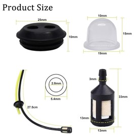 2 Pcs Strimmer Fuel Line Universal Strimmer Fuel Pipe, Fuel Line Hose Kit Petrol Strimmer Parts, Fuel Hose for Brushcutter Trimmer Mower Hedge Trimmer Carburetor Fuel System Maintenance Kit