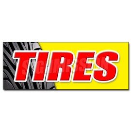 SignMission 12" Tires Decal Sticker Sale Name Brand Rotation Wheels Oil Change Repair