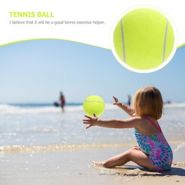 Totority 1Pc Inflatable Rubber Tennis Ball for Large Flannel Ball for Outdoor Sports for Playtime and Tennis Practice