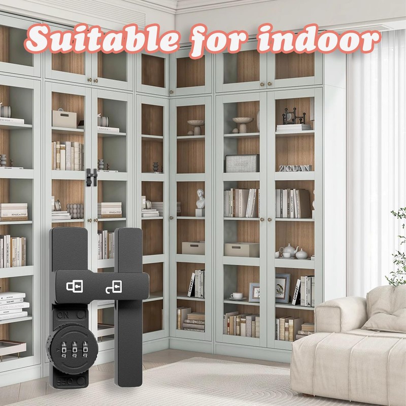 Fine jade2 Lock with Password Lock Sliding Door Lock Hasp