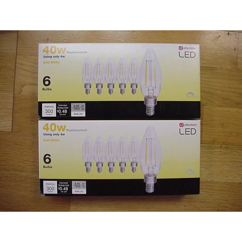utilitech 12X bulbs LED candelabra base 40w equivalent classic fillament