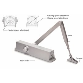 NHN 83V Reversible Door Closer Size 2-4 (Size 2-4)