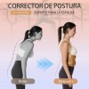 Corrector Postura Espalda Hombre Mujer Ajustable Faja Crema