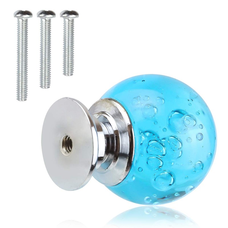 BNYZWOT 12 PCS Crystal Cabinet Knobs Round Glass Bubbles Knobs