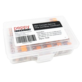 WAGO 221 Lever-Nuts 36pc Compact Splicing Wire Connector Assortment. Includes 221-412, 221-413, 221-415