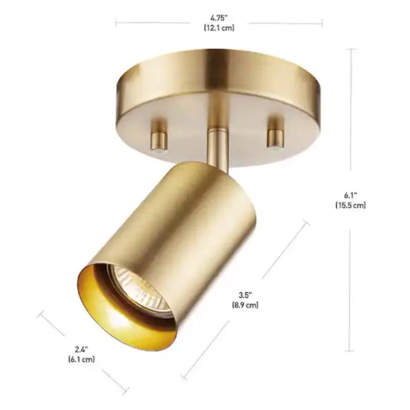 Globe 59765 ElectricPratt 4.8 in. 1-Light Matte Brass Track Lighting